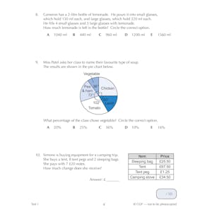 11+ GL 10-Minute Tests: Maths - Ages 10-11 Book 2 (with Online Edition) Look Inside Image 4