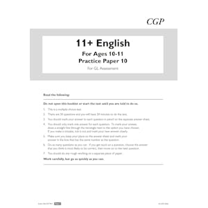 11+ GL English Practice Papers: Ages 10-11 - Pack 3 (with Parents' Guide & Online Edition) Look Inside Image 1