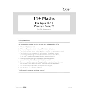 11+ GL Maths Practice Papers: Ages 10-11 - Pack 3 (with Parents' Guide & Online Edition) Look Inside Image 1