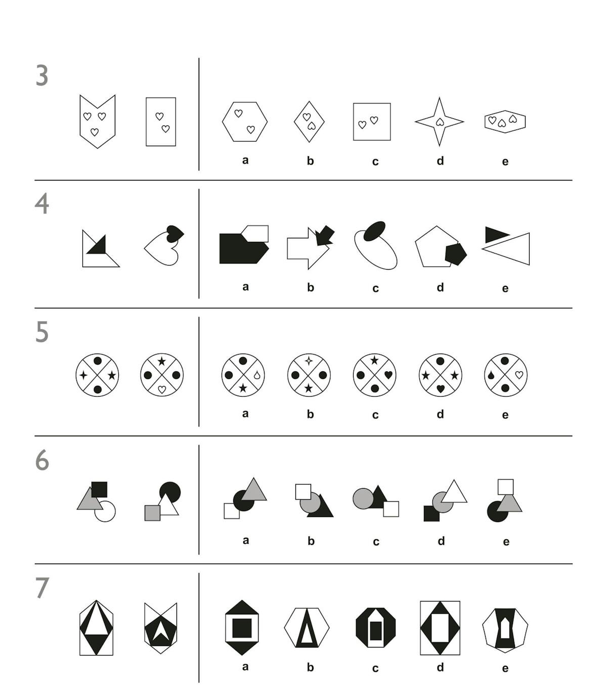 Non-verbal reasoning practice questions with geometric shapes and sequences