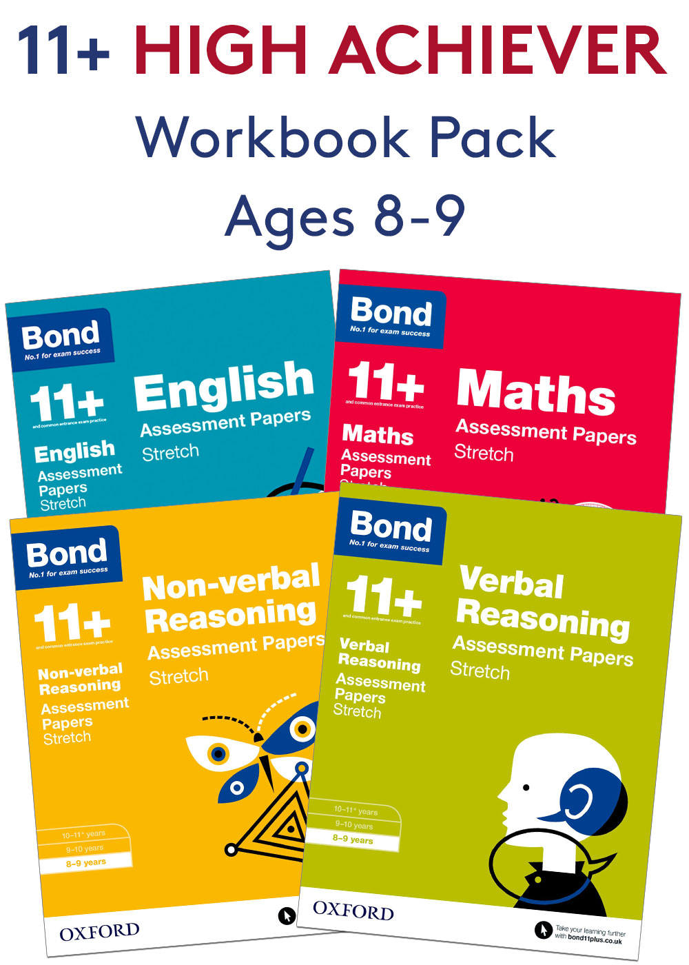 11+ High Achievers Workbook Pack (Ages 8-9)