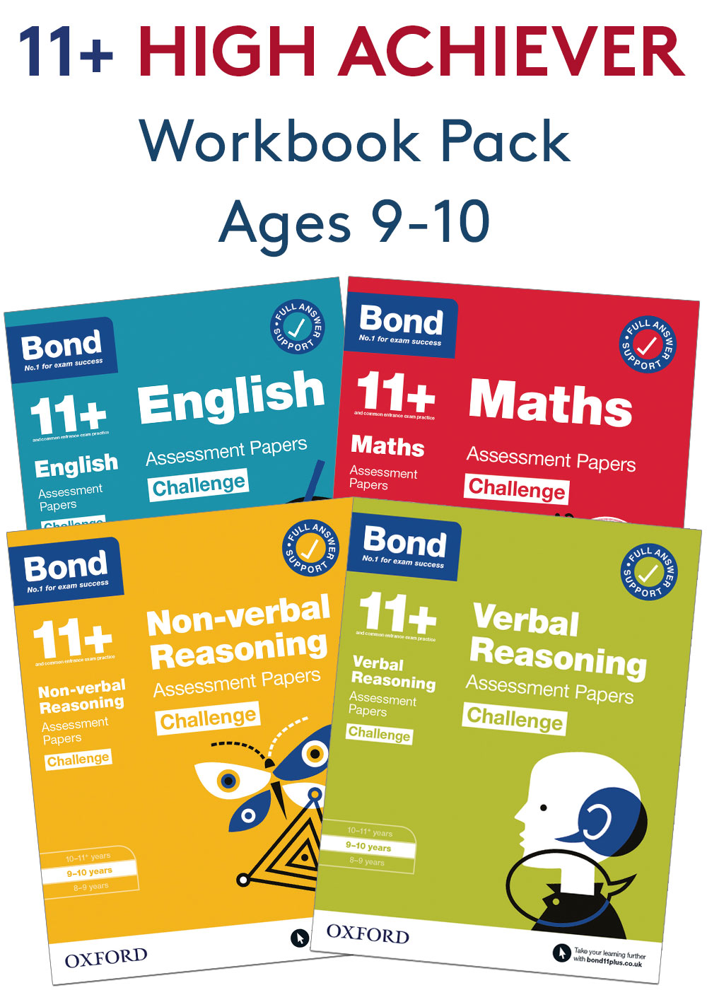 11+ High Achievers Workbook Pack (Ages 9-10)