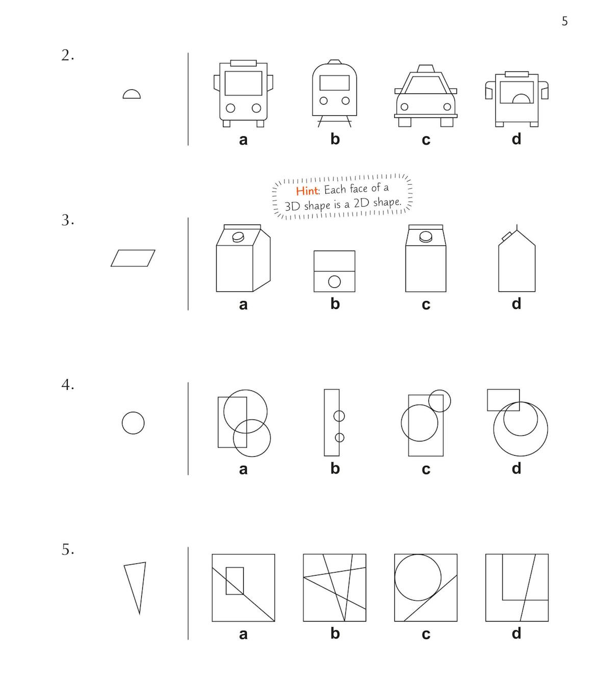 Further practice pages with matching shapes and more complex visual puzzles