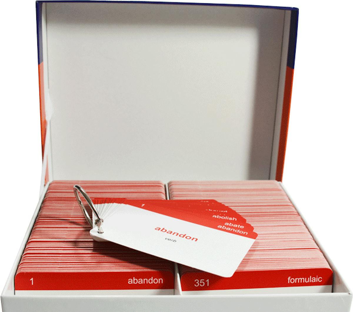 11+ Vocabulary Flash Cards boxed set with organised cards and metal ring