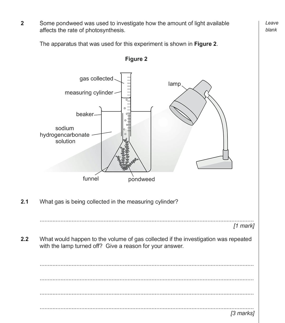Answer booklet page showing detailed mark schemes and marking guidance for Biology questions