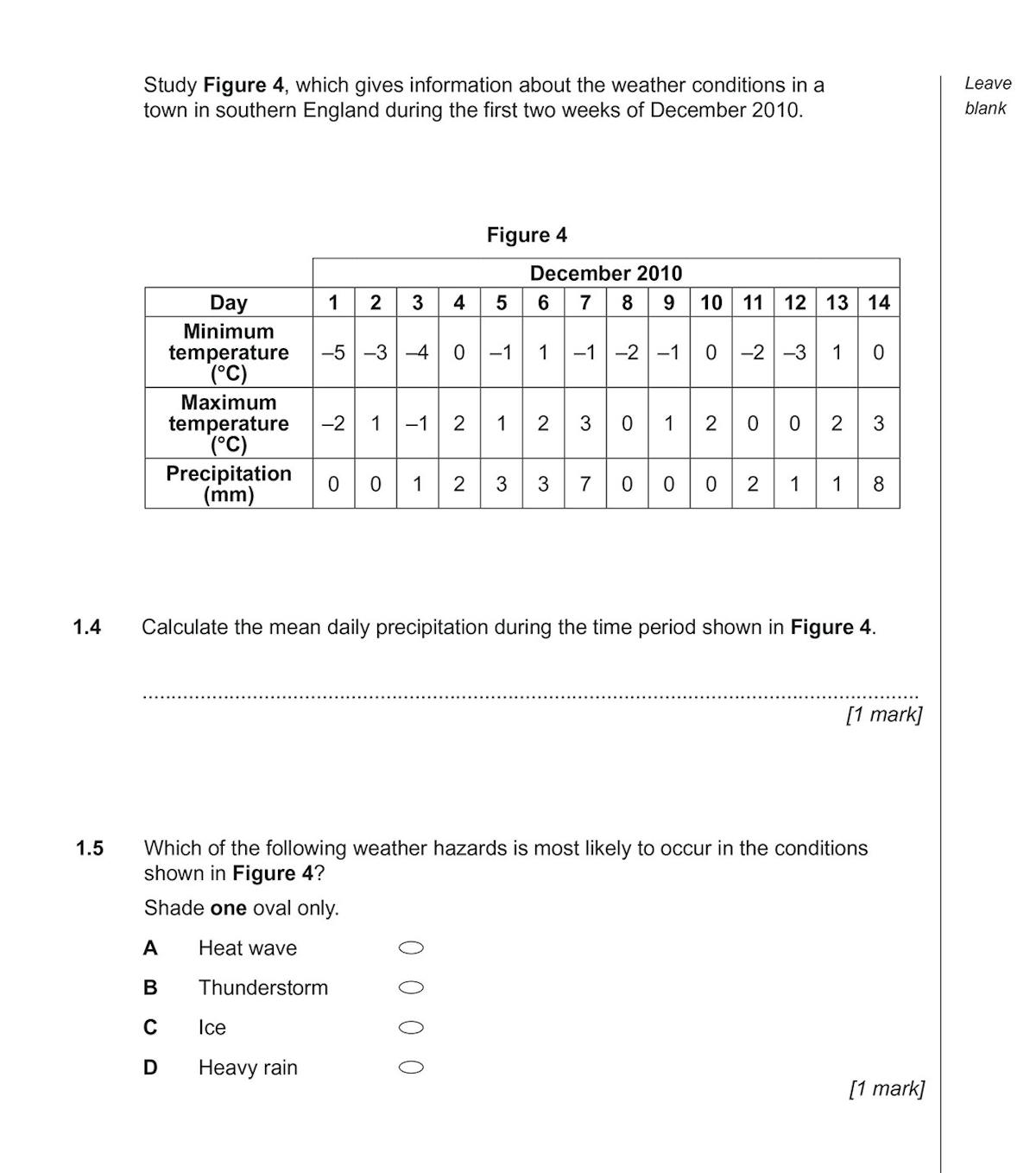 Sample page showing Arctic sea ice data graph and analysis question