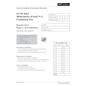 AQA GCSE Maths Practice Papers Foundation (Ages 15-16) Look Inside Image 1