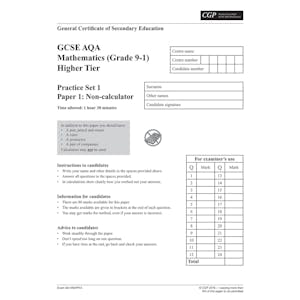 AQA GCSE Maths Practice Papers Higher (Ages 15-16) Look Inside Image 1