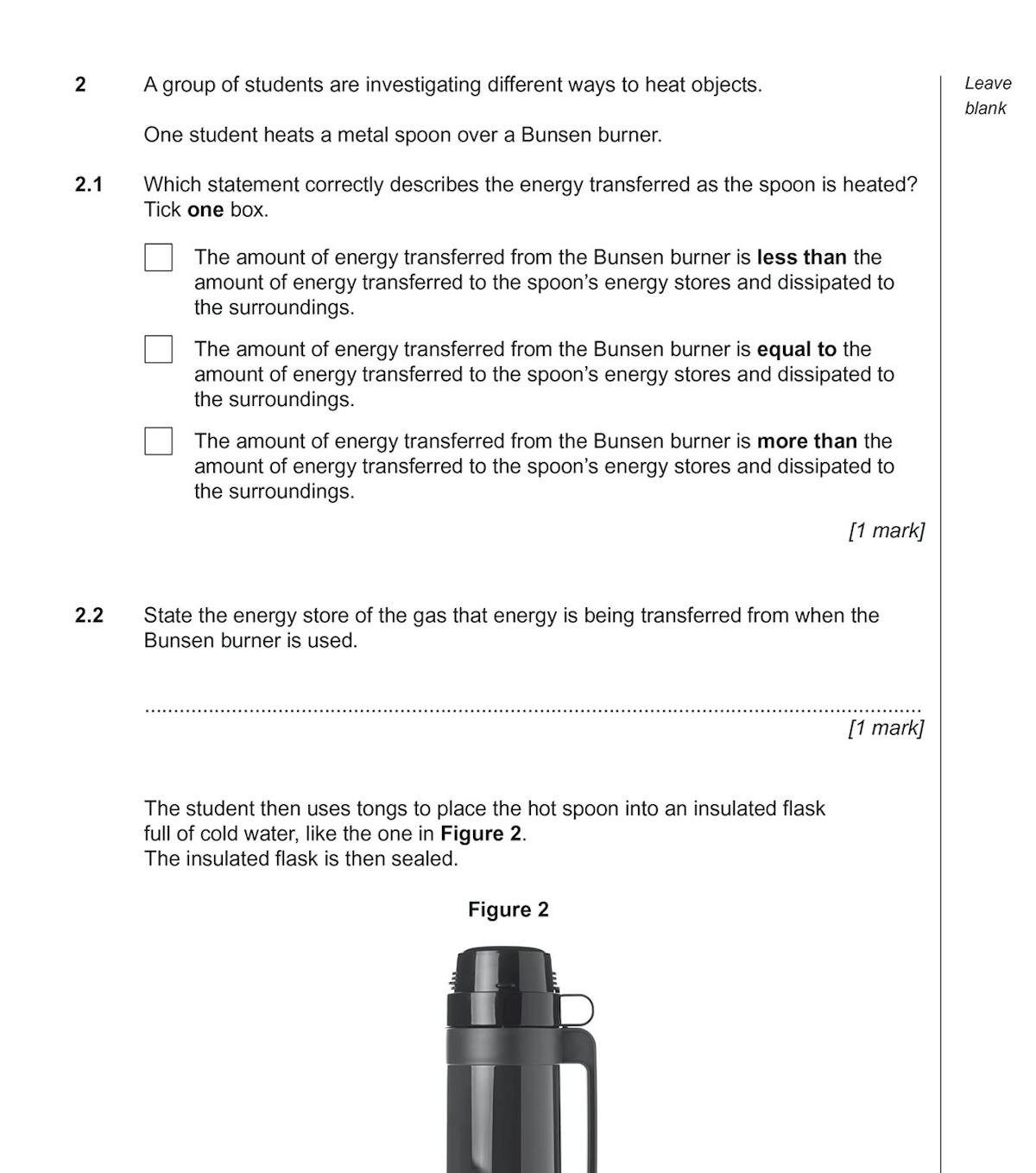 Inside page of AQA GCSE Physics practice paper featuring multi-part questions with space for answers