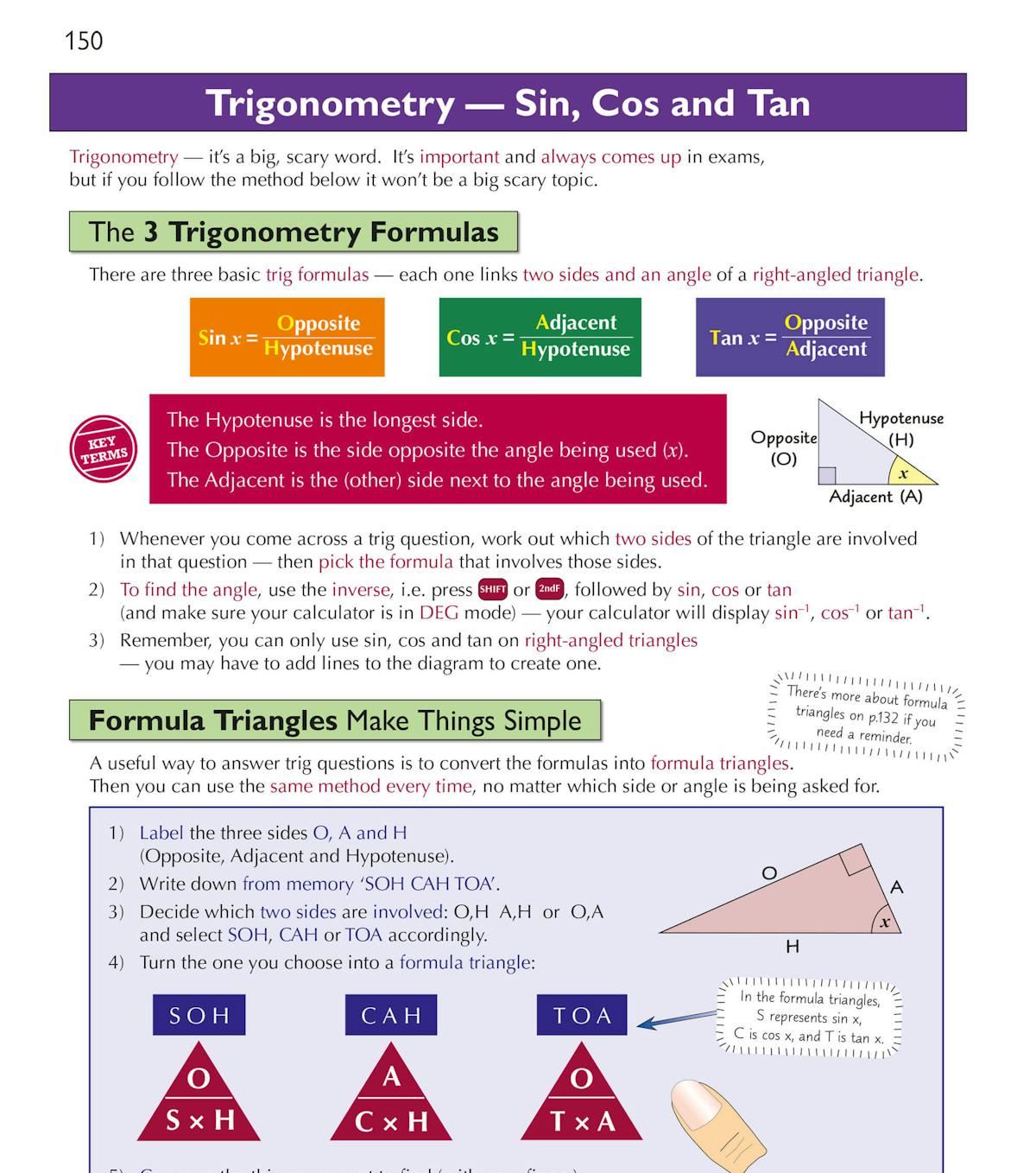 Sample page showing Pythagoras' theorem explanations and worked examples
