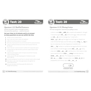 CEM 11+ Verbal Reasoning Shuffled Sentences & Missing Letters 10-Minute Tests (Ages 9-11) Look Inside Image 1
