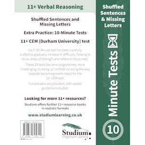 CEM 11+ Verbal Reasoning Shuffled Sentences & Missing Letters 10-Minute Tests (Ages 9-11) Look Inside Image 2