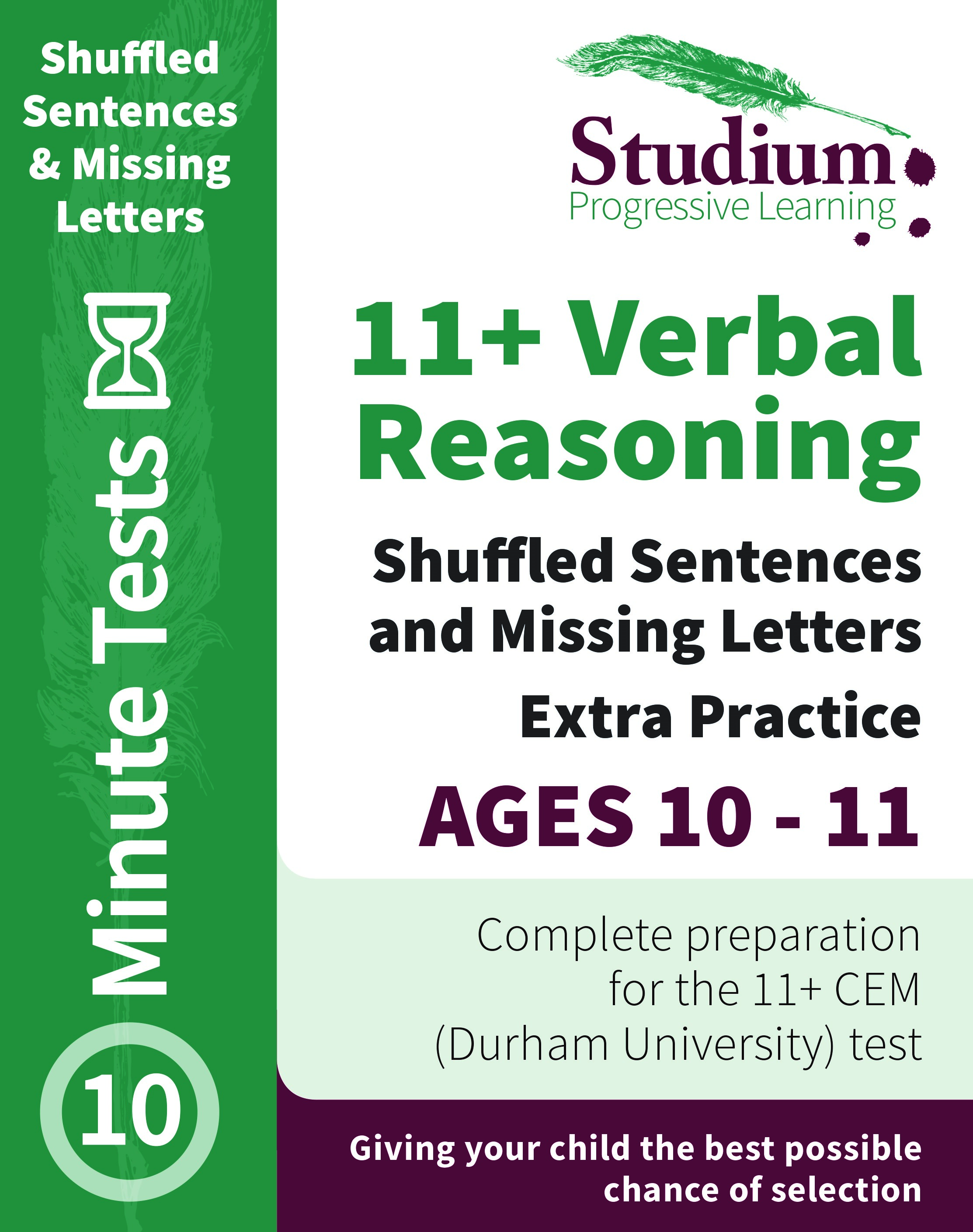 CEM 11+ Verbal Reasoning Shuffled Sentences & Missing Letters 10-Minute Tests (Ages 9-11)