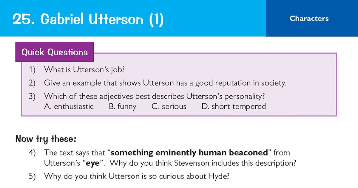 Answer side of a revision card showing detailed responses to chapter analysis questions
