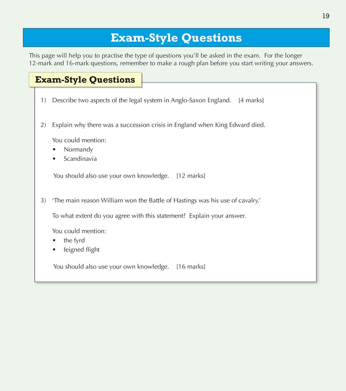 Knowledge and understanding activities with timelines and tables