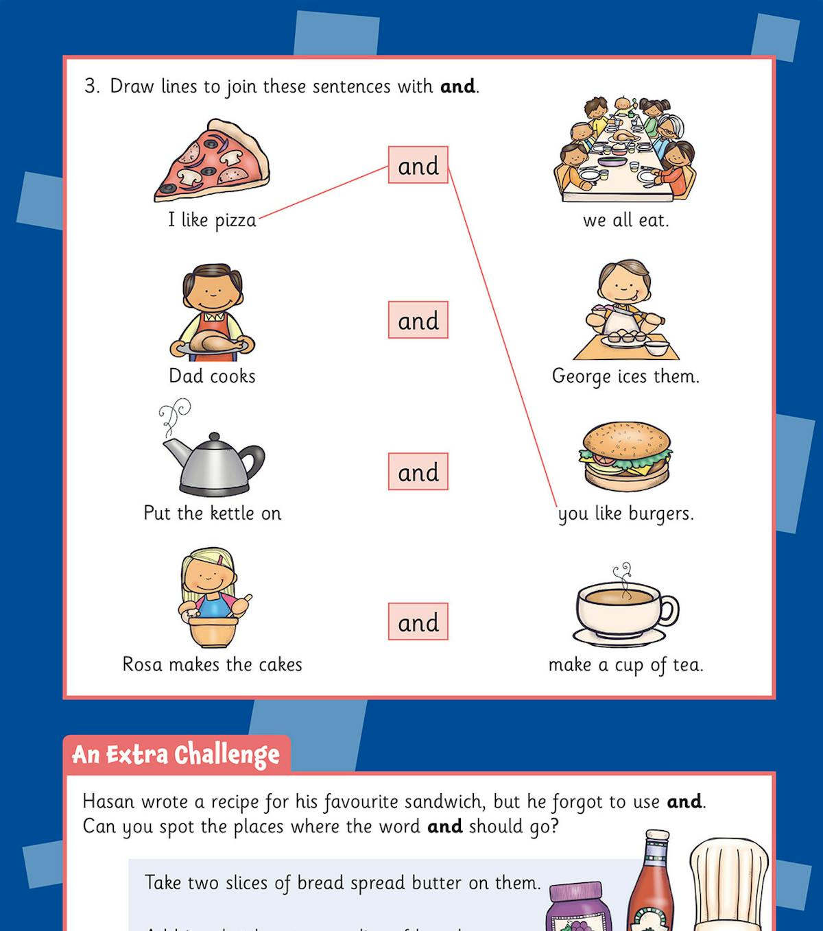 CGP English Activity Book Year 1 front cover showing colourful design for ages 5-6