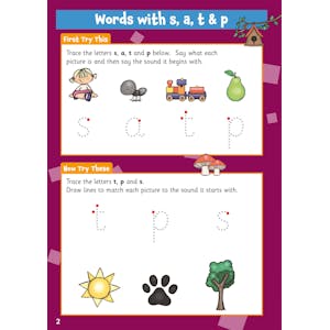 First Words Wipe-Clean Activity Book for Ages 3-5 (with pen) Look Inside Image 2