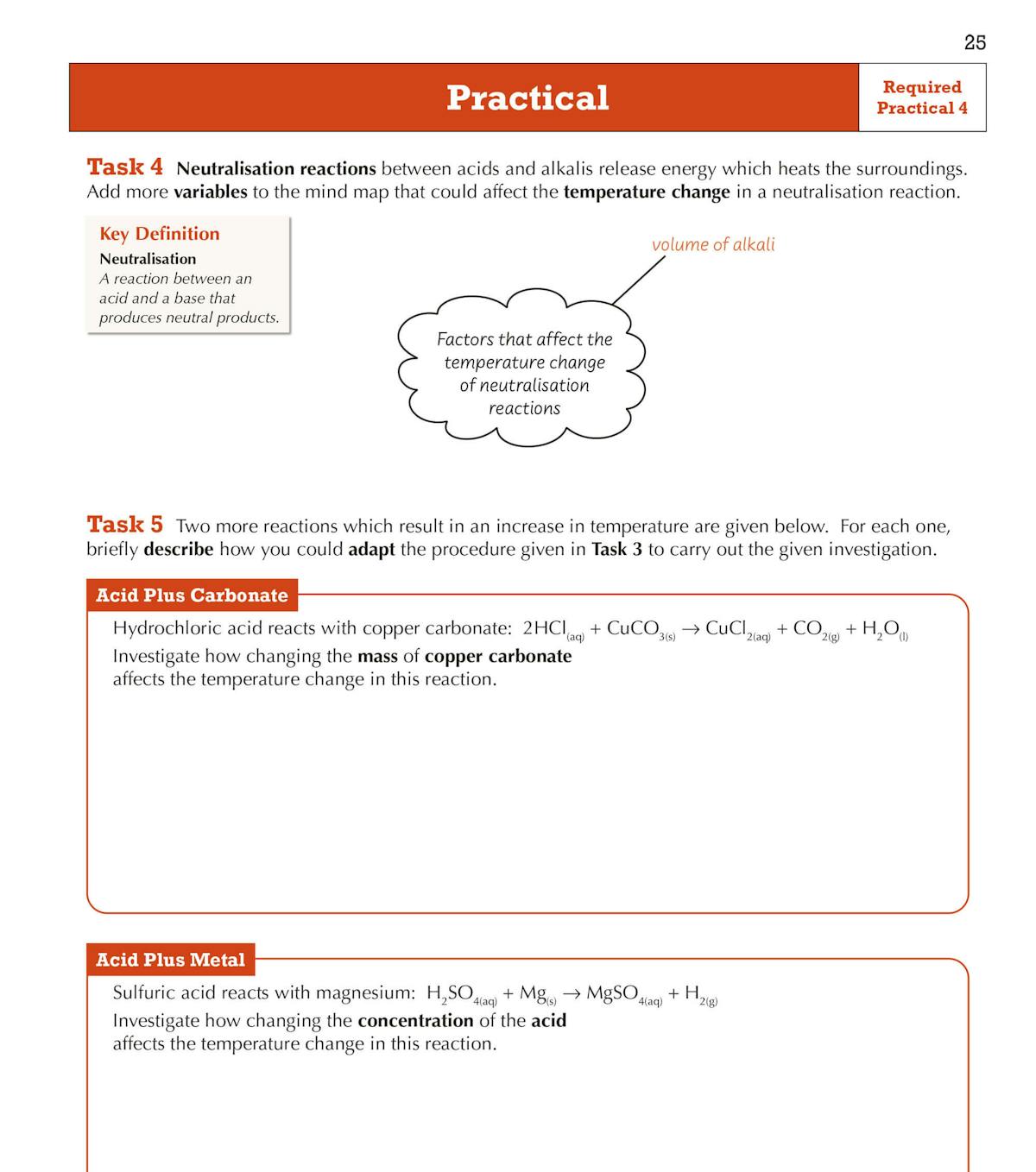 Background knowledge and practical tasks page from the CGP booklet