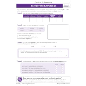 GCSE Combined Science Physics AQA Required Practicals Course Booklet - Foundation Look Inside Image 2