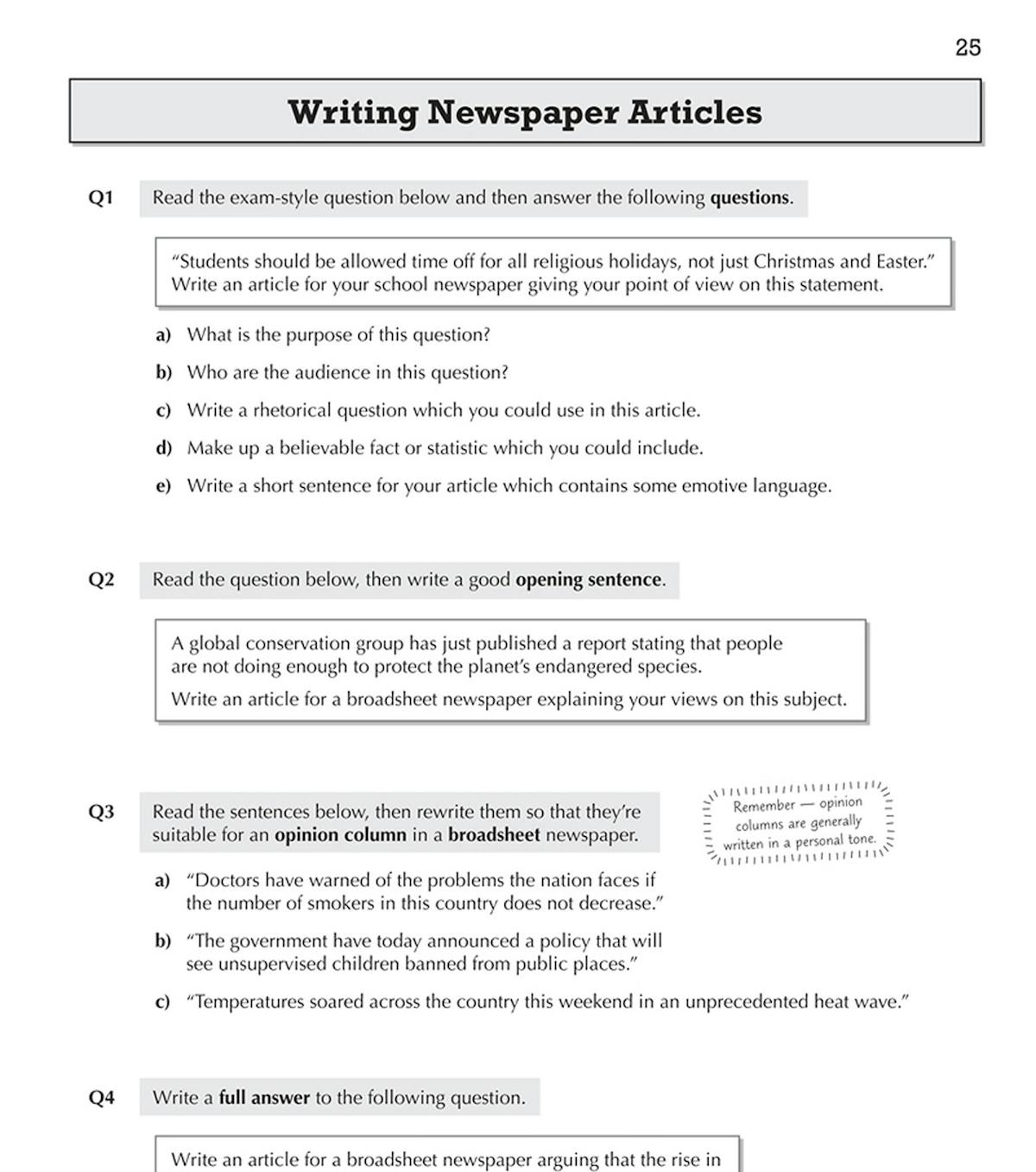 Sample workbook page showing poetry comparison questions with full text extracts