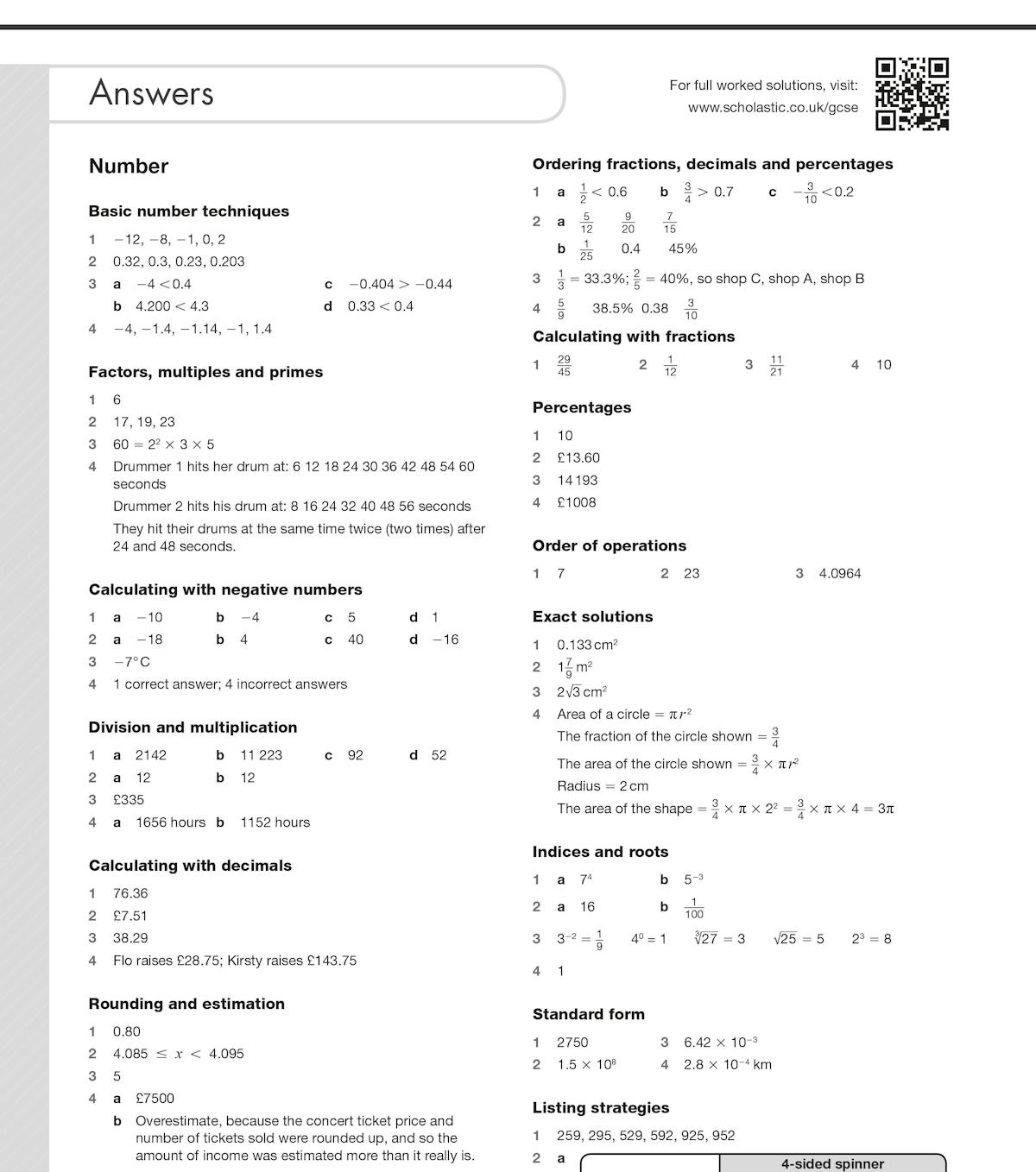GCSE Maths Exam Workbook Foundation cover showing Scholastic GCSE Grades 9-1 branding