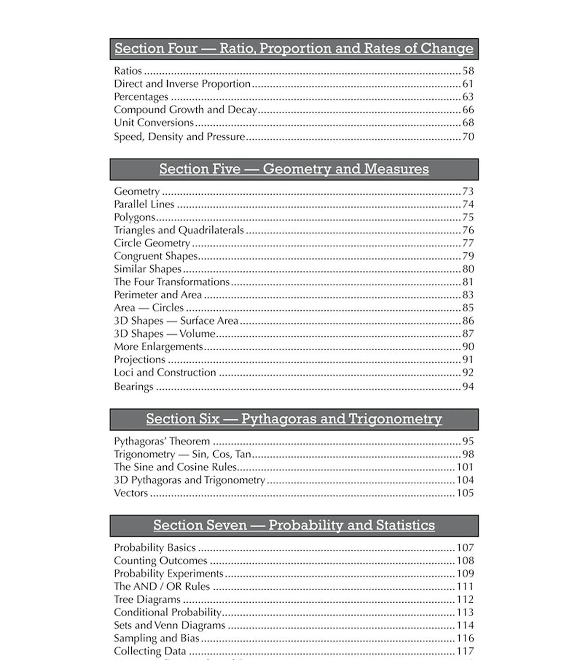 Sample pages from GCSE Maths workbook demonstrating algebraic problem solving