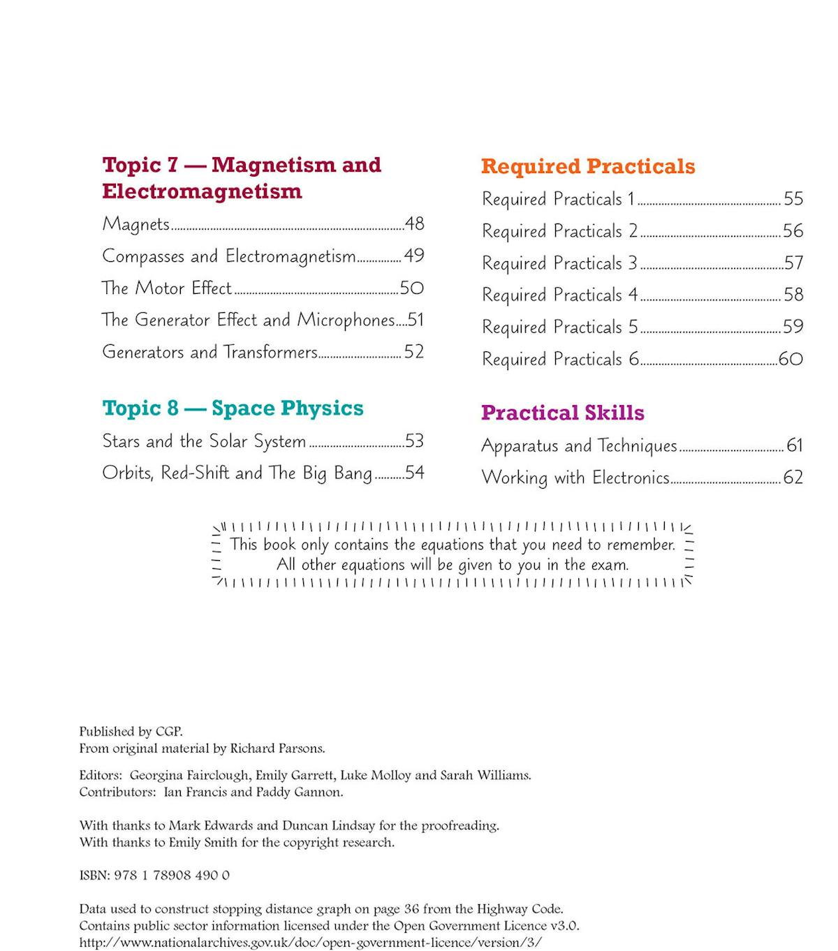 Sample page on Isotopes and Nuclear Radiation showing diagrams, tables and colour-coded sections