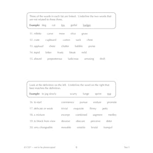 GL 11+ 10-Minute Tests Vocabulary for Verbal Reasoning & English (Ages 10-11) Look Inside Image 3