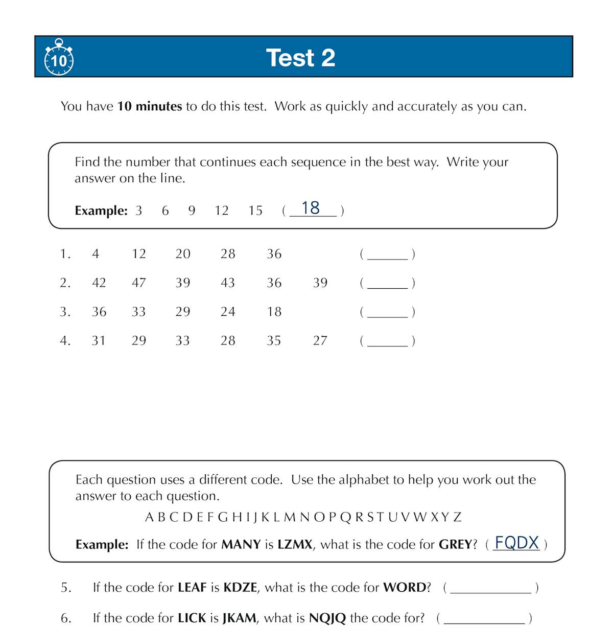 Interior page displaying logic problem questions with multiple choice answers