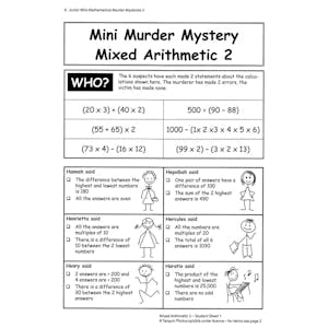 Junior Mini Mathematical Murder Mysteries (Ages 7-11) Look Inside Image 1