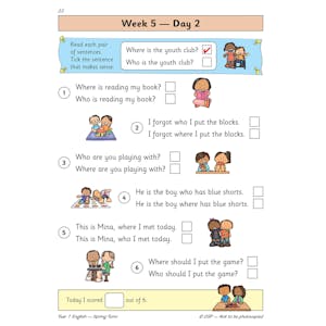 KS1 English Year 1 Daily Practice Book: Spring Term Look Inside Image 4