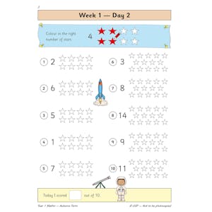 KS1 Maths Year 1 Daily Practice Book: Autumn Term Look Inside Image 4