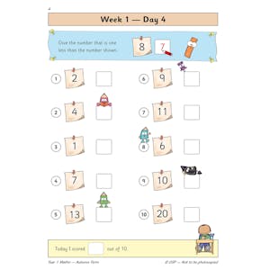KS1 Maths Year 1 Daily Practice Book: Autumn Term Look Inside Image 6
