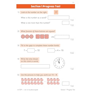 KS1 Maths Year 1 Mental Arithmetic Targeted Question Book (incl. Online Answers & Audio Tests) Look Inside Image 4