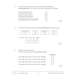 KS2 English SAT Buster 10-Minute Tests: Grammar, Punctuation & Spelling - Book 1 (for 2024) Look Inside Image 4