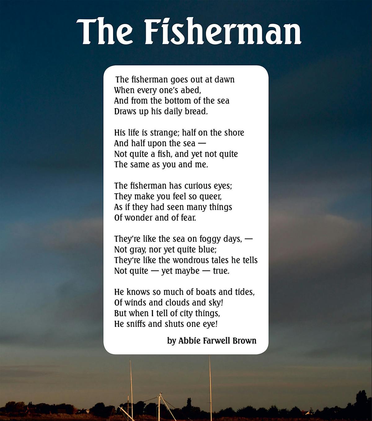 Sample reading comprehension page from KS2 English SATS Practice Papers featuring a poem titled The Fisherman by Abbie Farwell Brown