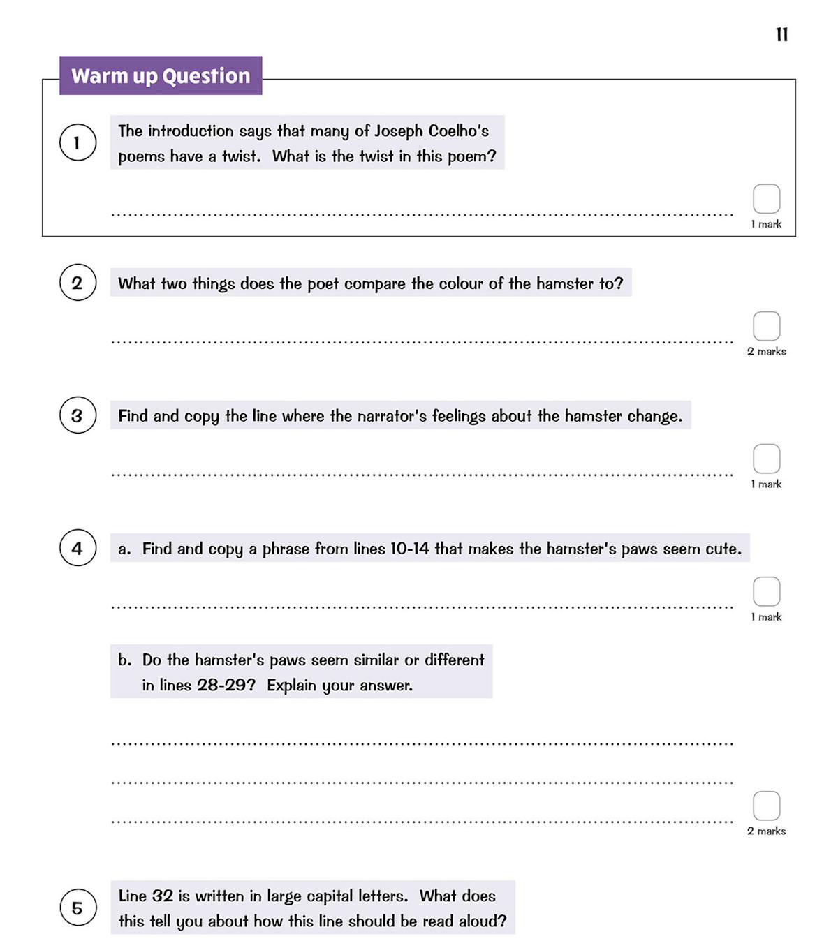 Back cover of Year 3 Reading Comprehension Book 2 showing product features and ISBN