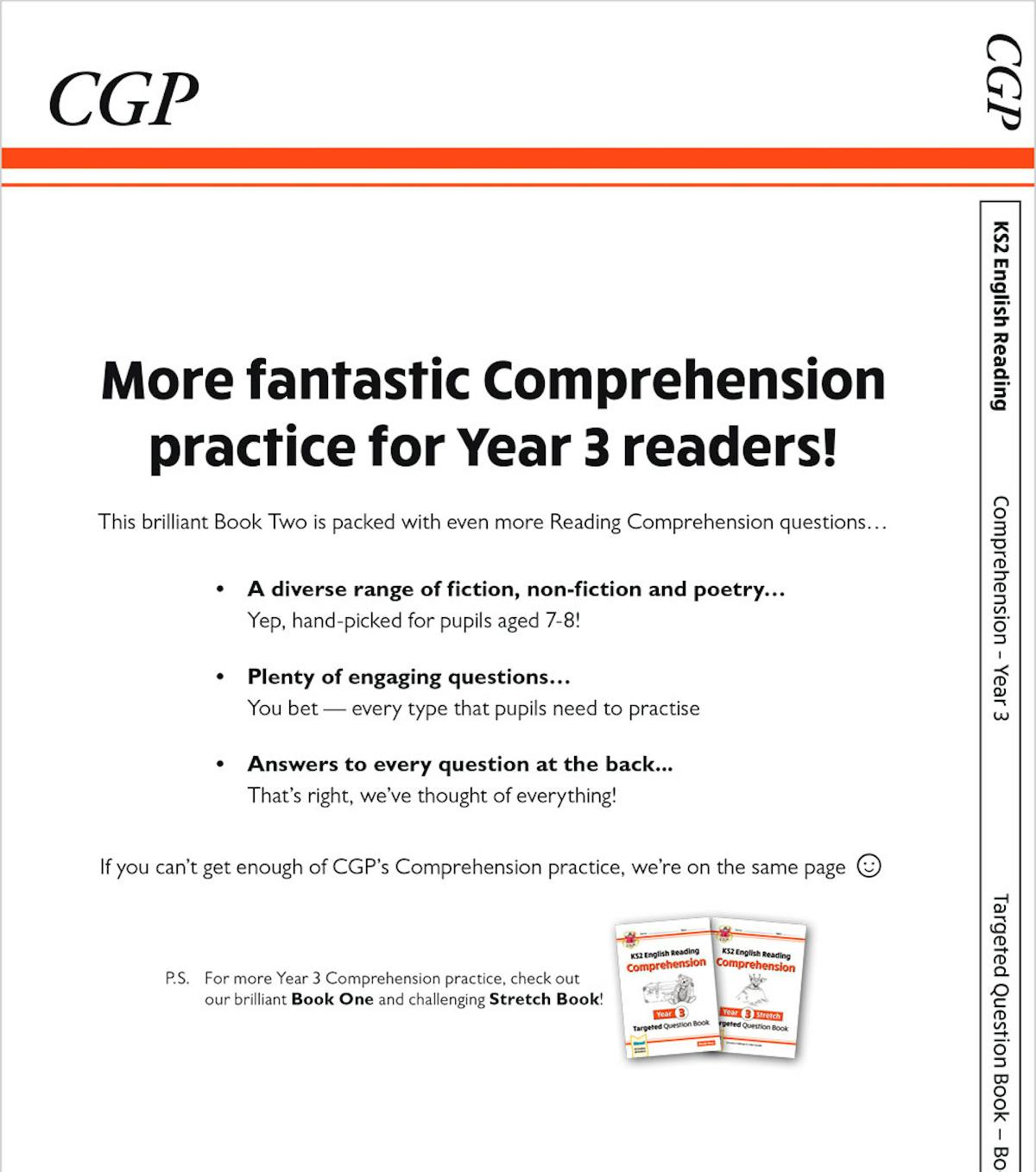 Sample page from Year 3 Reading Comprehension Book 2 showing warm-up questions on poetry