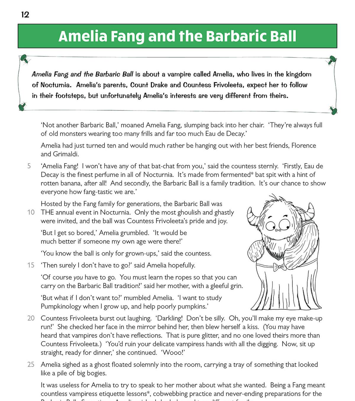 Sample text and comprehension questions from the Year 4 Reading Comprehension workbook