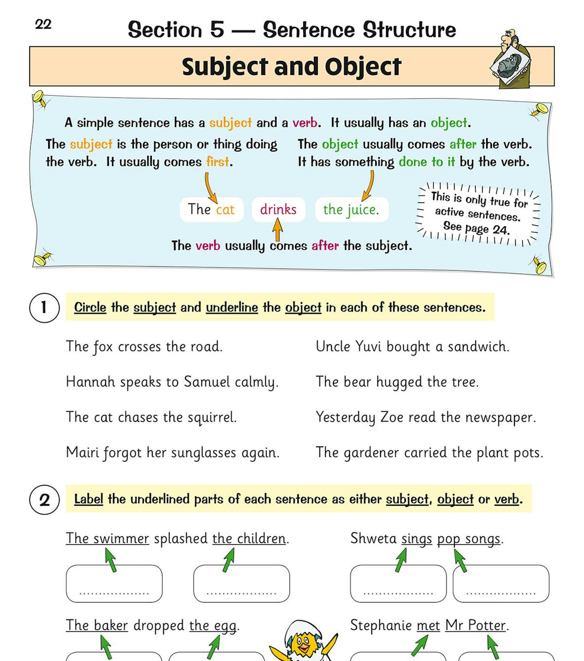 Inside page showing synonyms and antonyms exercises with matching and sentence completion activities