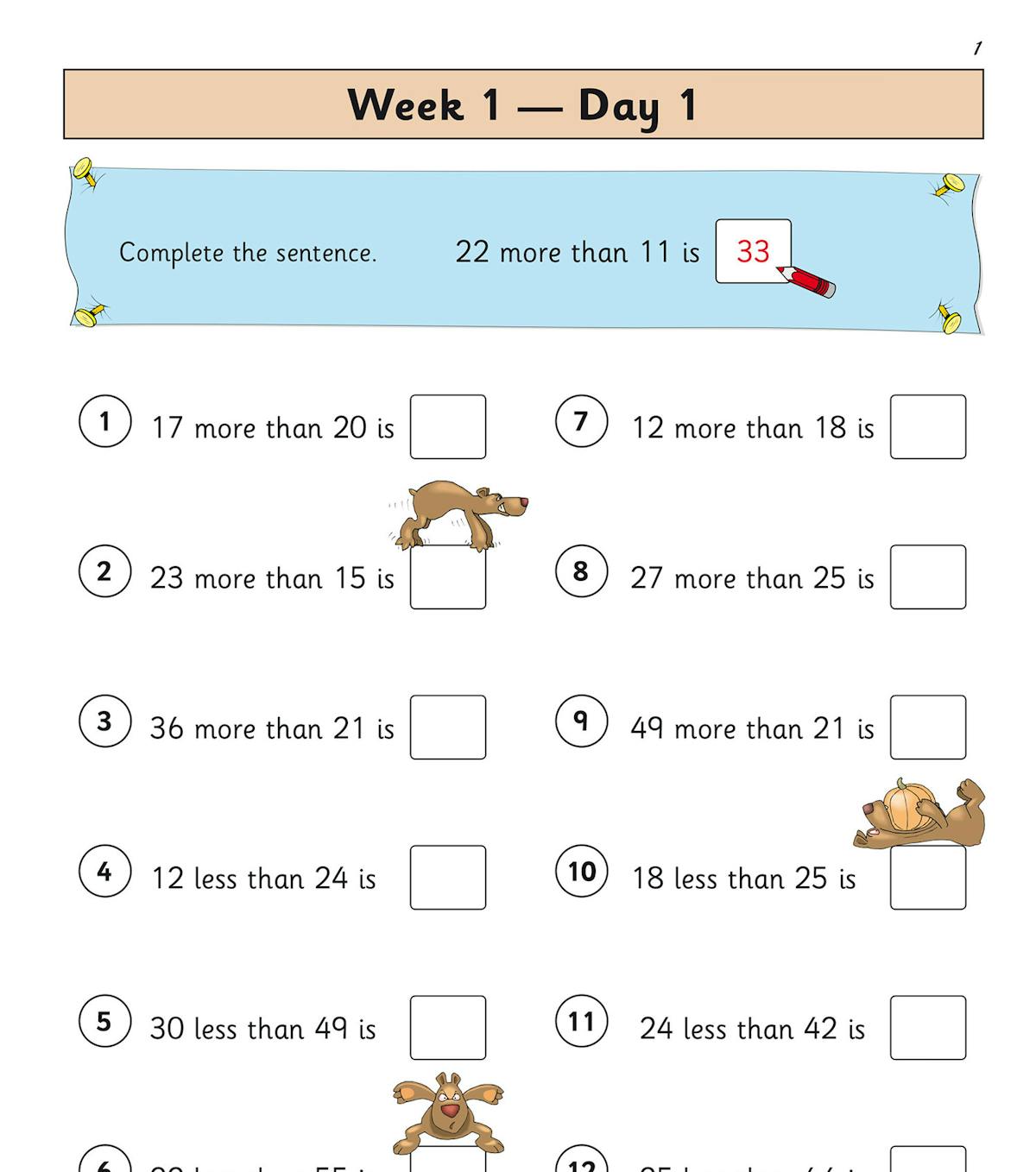 Page showing 3D shape recognition exercises with cubes, pyramids, cones and cylinders