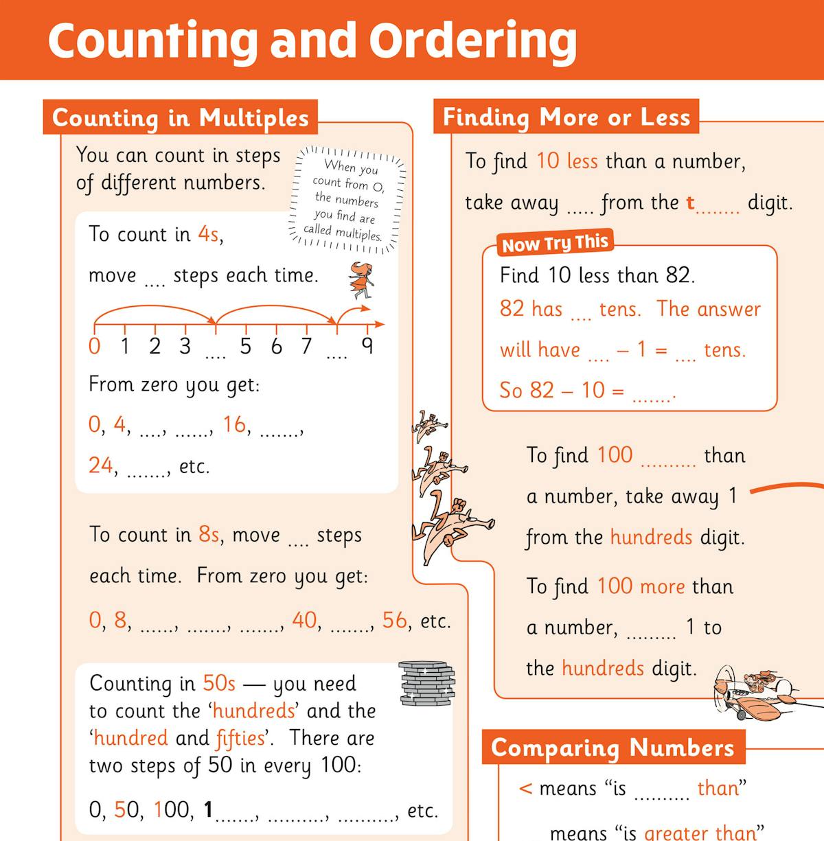 Sample page covering counting and ordering skills