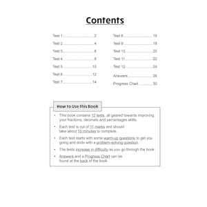 KS2 Year 5 Maths 10-Minute Tests: Fractions, Decimals & Percentages Look Inside Image 1