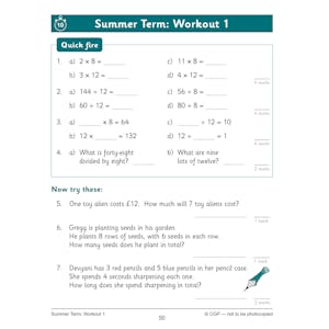 KS2 Year 5 Maths Times Tables 10-Minute Weekly Workouts Look Inside Image 4