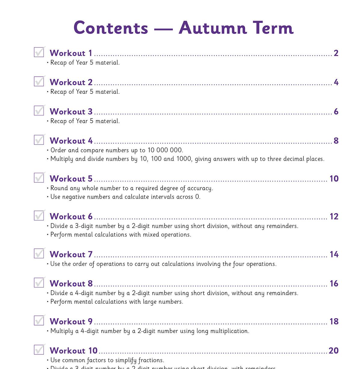 KS2 Year 6 Maths 10-Minute Weekly Workouts front cover
