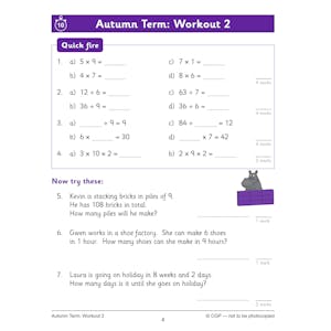 KS2 Year 6 Maths Times Tables 10-Minute Weekly Workouts Look Inside Image 6