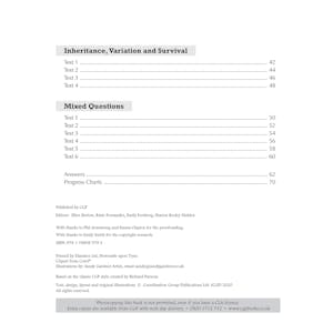 KS3 Biology 10-Minute Tests (Ages 11-14) Look Inside Image 2