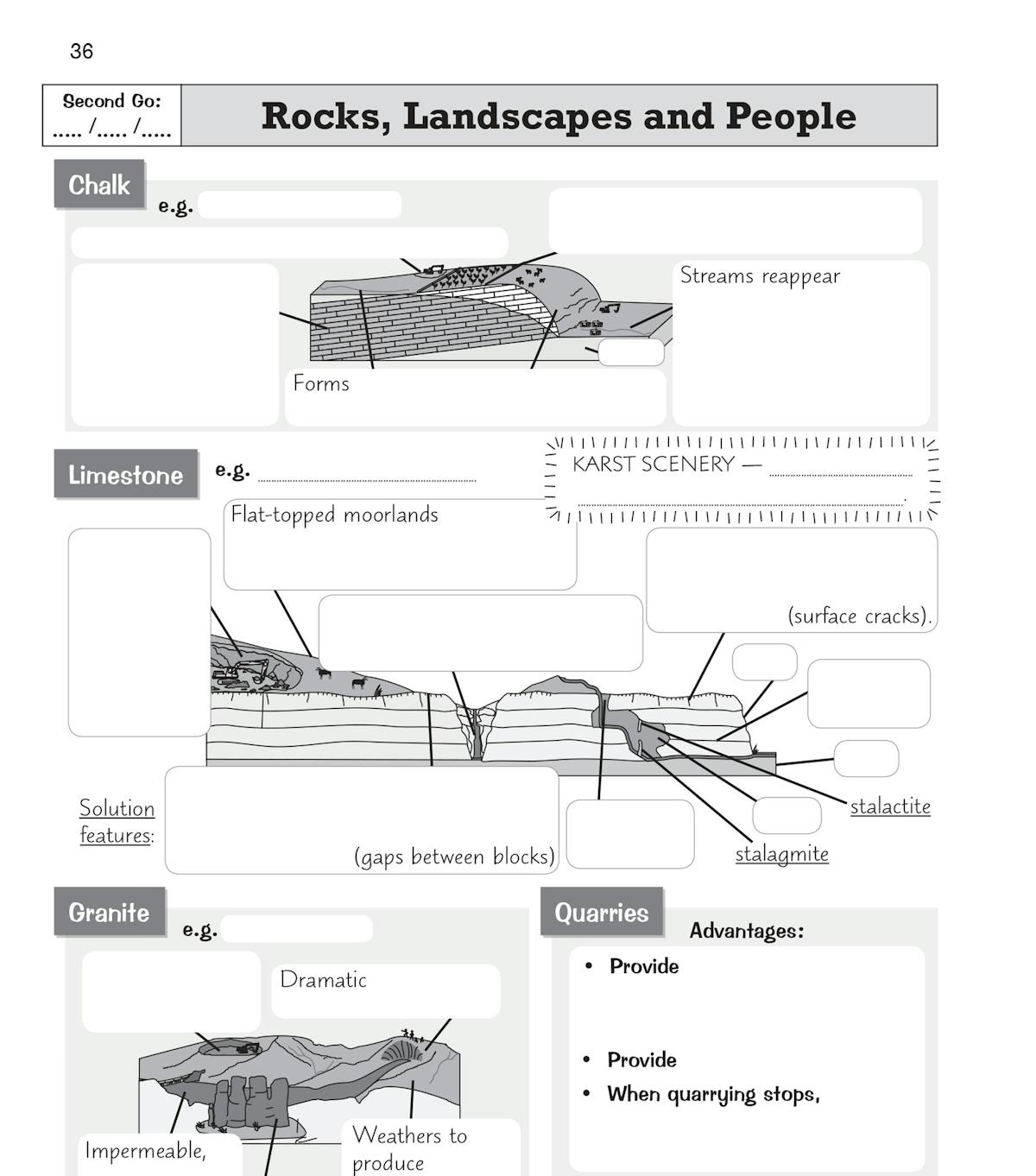 Second-round retrieval page with more blanks to complete on the same topics