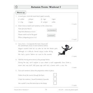 KS3 Year 7 Spelling, Punctuation and Grammar 10-Minute Weekly Workouts Look Inside Image 2