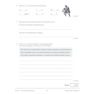 KS3 Year 7 Spelling, Punctuation and Grammar 10-Minute Weekly Workouts Look Inside Image 3